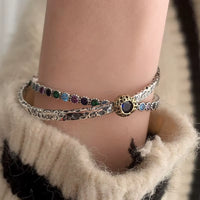 Blue Zircon Bracelet for Women Classic Opening New Trends Punk Creative Personality Birthday Jewelry Gifts Wholesale