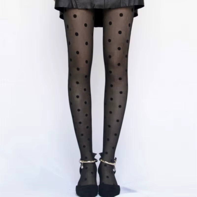 Newest Sheer Women'S Tights Classic Polka Dot Silk Stockings Ladies Vintage Fashion Underwear Sexy Pantyhose Transparent Hosiery