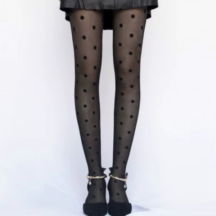 Newest Sheer Women'S Tights Classic Polka Dot Silk Stockings Ladies Vintage Fashion Underwear Sexy Pantyhose Transparent Hosiery