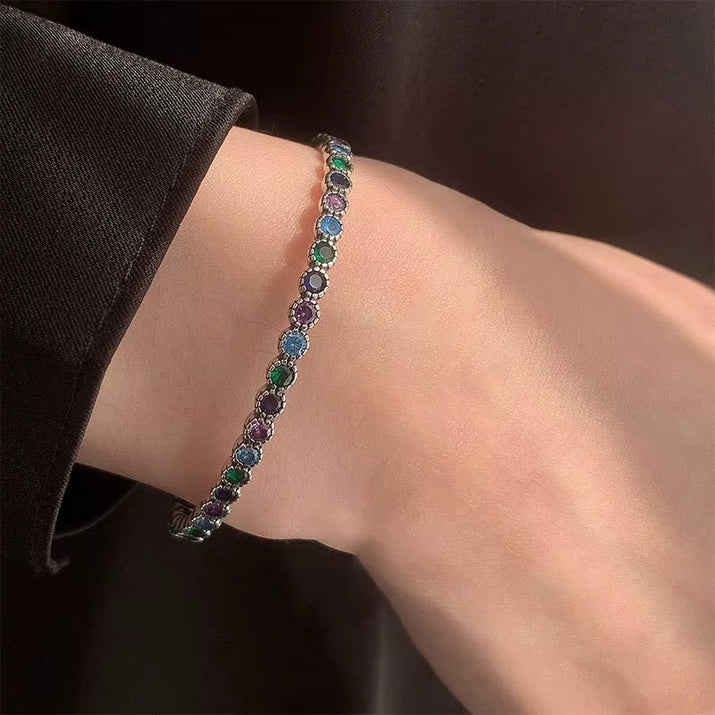 Blue Zircon Bracelet for Women Classic Opening New Trends Punk Creative Personality Birthday Jewelry Gifts Wholesale