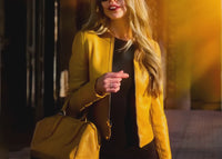 Women Bike Coat PU Leather Outwear Zipper Outfit Autumn Winter Wome Fashion Short Thin Female Jacket